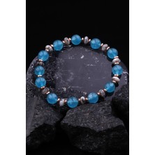 Alibaba Doğaltaş Mavi Kuvars - Jade - Hematit Doğal Taş Tasarım Bileklik