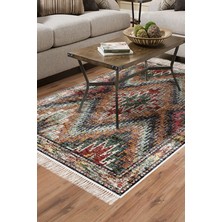 Dekoreko Dijital Salon Halısı Star Pamuk Kaymaz Taban Saçaklı Iskandinav Olwen Renkli