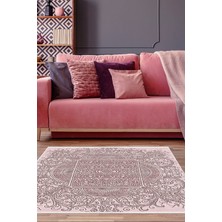 Dekoreko Dijital Salon Halısı Trend Keçe Kaymaz Taban Modern Katrina  Pudra