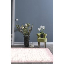 Dekoreko Dijital Salon Halısı Yıldız Deri Kaymaz Taban Modern Evelina  Pudra