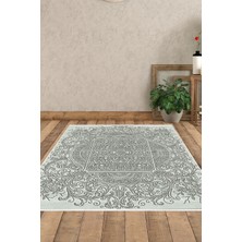 Dekoreko Dijital Salon Halısı Yıldız Deri Kaymaz Taban Modern Katrina  Yeşil