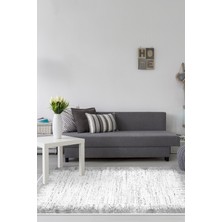 Dekoreko Dijital Salon Halısı Star Pamuk Kaymaz Taban Modern Evelina  Gri