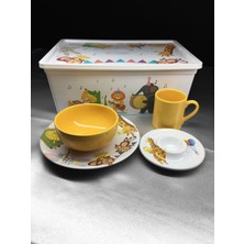 Keramika Neşeli Hayvanlar 4 Parça Mama Takımı