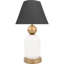 Minimal Lotus Gold - White Koni Cam Abajur