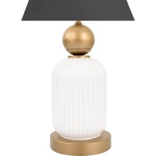 Minimal Lotus Gold - White Koni Cam Abajur