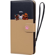 Yihang Boutique iPhone 15 Pro Max Sevimli Hayvan Desenli Kart Yuvalı Cüzdan Kılıfı (Yurt Dışından)