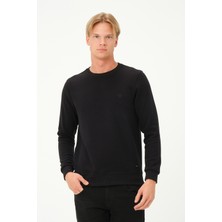Msw Erkek Uzun Kollu Bisiklet-Sıfır Regular Fit Selanik Siyah Sweatshirt