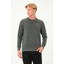 Msw Erkek Uzun Kollu Bisiklet-Sıfır Regular Fit Selanik Gri Sweatshirt