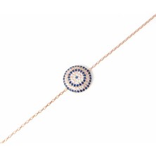 925 Ayar Gümüş Nazar Bileklik, Pembe