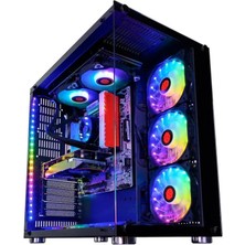 Cold Power Atx 7 * Argb Sessiz Fan Temper Cam Gaming Rgb Kontrolcüsü ve Uzaktan Kumanda Kasa