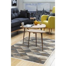 Dekoreko Dijital Salon Halısı Trend Keçe Kaymaz Taban Iskandinav Kitty Bej