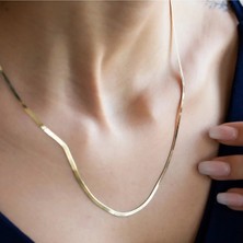Ege Gold 14 Ayar Ezme Italyan Zincir 2mm Kadın Kolye