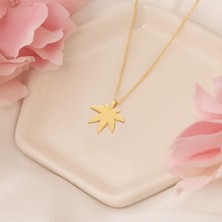 Dkmn Silver Çınar Yaprağı Gümüş Kolye
