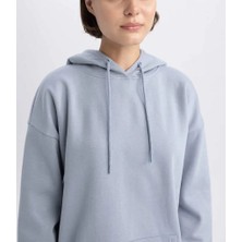 Kübra tekstil Kapüşonlu Basic Kanguru Cepli Oversize  Sweatshirt- 300