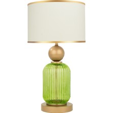 Minimal Lotus Forest Green Cam Abajur