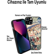 Printify Xiaomi Redmi Note 10S ile Uyumlu  Silikon Arkası Cam Kapak Kolaj Tasarımlı Cam Kılıf