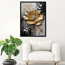 Çerçeveli Çiçekli Tablo -Modern Kanvas Baskı Tablo - Tablo Dıştan Dışa Ölçü 55CMX75CM