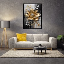 Çerçeveli Çiçekli Tablo -Modern Kanvas Baskı Tablo - Tablo Dıştan Dışa Ölçü 55CMX75CM