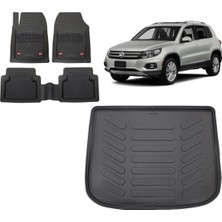 Team Car Volkswagen Tiguan 2013 Model 3D Bagaj Havuzu+3d Havuzlu Paspas Takımı Safir Siyah