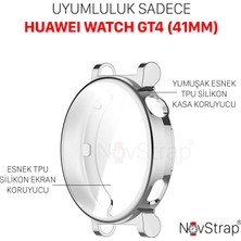 Novstrap Huawei Watch Gt4 41MM ile Uyumlu Ekran Koruyucu ve Kasa Koruyucu Tpu Yumuşak Silikon