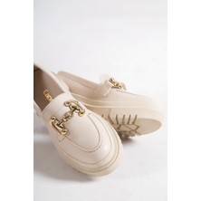 Capone Outfitters Denni Oval Burunlu Metal Tokalı Trak Tabanlı Kadın Loafer