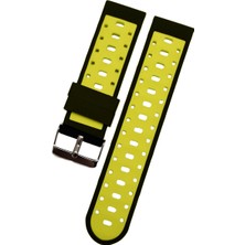 Akıllı Saat Için 22MM  Sarı  Siyah Silikon Saat Kordonu  11