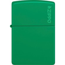 Zippo Grass Green Logo Çakmak Rüzgar Geçirmez Pirinç Alaşım Malzeme ile Benzinli Yakıt Tipi