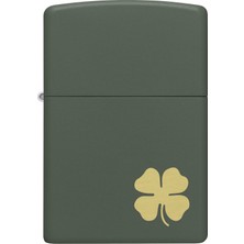 Zippo Four Leaf Clover Tasarımlı Çakmak Metal Alaşım Siyah Benzinli Rüzgar Geçirmez