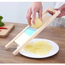 Wangchuang B Ahşap Patates Izgara Dilimleyici Sebze Rende Oluklu Net Doğrayıcı Kesici Dalga Bıçağı Parçalayıcı Salata Mutfak Parçalayıcı Soyucu Ezici (Yurt Dışından)