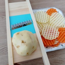 Wangchuang B Ahşap Patates Izgara Dilimleyici Sebze Rende Oluklu Net Doğrayıcı Kesici Dalga Bıçağı Parçalayıcı Salata Mutfak Parçalayıcı Soyucu Ezici (Yurt Dışından)