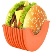 Wangchuang Turuncu Burger Tutucular Yeniden Kullanılabilir Anti-Kirli Eller Silika Jel Sandviç Tutucu Kutusu Sığır Basın Patty Eriyik Hamburger Topuzu Kabuk Mutfak Aracı (Yurt Dışından)