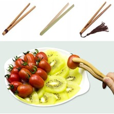 Wangchuang Stil 5 Bambu Çay Klipleri Çay Mutfak Gıda Tost Pastırma Klip Şeker Çevre Dostu Viraj Düz Cımbız Çay Maşası Sofra Aksesuarları (Yurt Dışından)