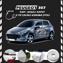 STS Oto Aksesuar Peugeot 307 Oto Araç Kapı Koruma Fitili 5metre Parlak Beyaz Renk