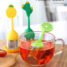 Wangchuang Flamingo 304 Paslanmaz Çelik Çay Demlik Flamingo Limon Şekli Çay Topu Silikon Saplı Çay Yaprağı Filtre Süzgeç Bitkisel Baharat Için (Yurt Dışından)