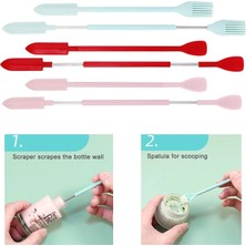 Wangchuang 1 Pc Kırmızı Spatula Çift Kafalı Kazıyıcı Silikon Mini Spatula Fırça Uzatılabilir Slicker-Kaşık Kremalı Kek Reçel Kazıyıcı Spatula Mutfak Pişirme Araçları (Yurt Dışından)