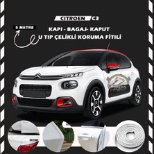 STS Oto Aksesuar Citroen C3 Oto Araç Kapı Koruma Fitili 5metre Parlak Beyaz Renk