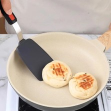 Wangchuang D Spatula Isıya Dayanıklı Yapışmaz Biftek Spatula Gıda Sınıfı Rahat Kavrama Ergonomi Silikon Mutfak Pişirme Spatula (Yurt Dışından)