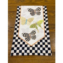 Tuğçe Demir Home Design Kelebek Dama Desen Runner Supla Set