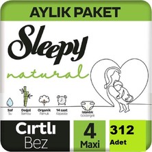 Sleepy Natural Jumbo Bebek Bezi 7-14 kg Maxi 4 Numara 312 Li