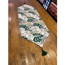 Tuğçe Demir Home Design Soft Yeşilyaprak Desen Runner Supla Set