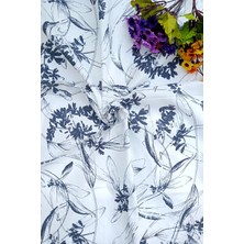 Emtory Home Lacivert Çiçekli 100X100CM Pamuk Keten Masa Örtüsü