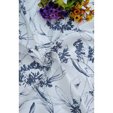 Emtory Home Lacivert Çiçekli 100X100CM Pamuk Keten Masa Örtüsü