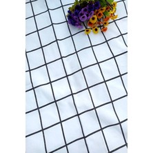 Emtory Home Siyah Kareli 160X220CM Pamuk Keten Masa Örtüsü