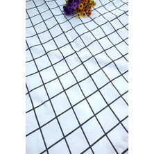 Emtory Home Siyah Kareli 160X220CM Pamuk Keten Masa Örtüsü