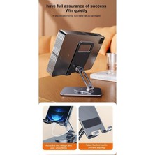 Asfal Katlanabilir Yükseklik Ayarlı Metal Masaüstü 360° Dönen Telefon ve Tablet Standı, Tablet Tutucu Telefon Tutucu Ipad Standı