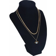 Inochis Chic Paws 2’li Italyan Zincir Gold Çelik Göz Kolye