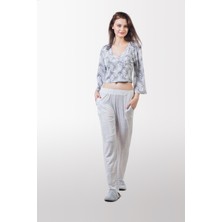 Via Bianco Sensu Crop Uzun Xl Beden Pijama Takımı Xl