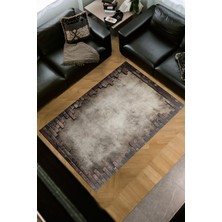 Dekoreko Dijital Salon Halısı Star Pamuk Kaymaz Taban Modern Kailey Gri