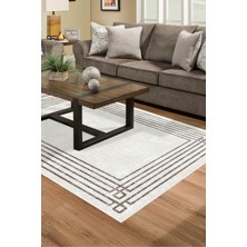 Dekoreko Dijital Salon Halısı Star Pamuk Kaymaz Taban Modern Shelbi Bej