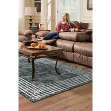 Dekoreko Dijital Salon Halısı Star Pamuk Kaymaz Taban Modern Shelbi Gri